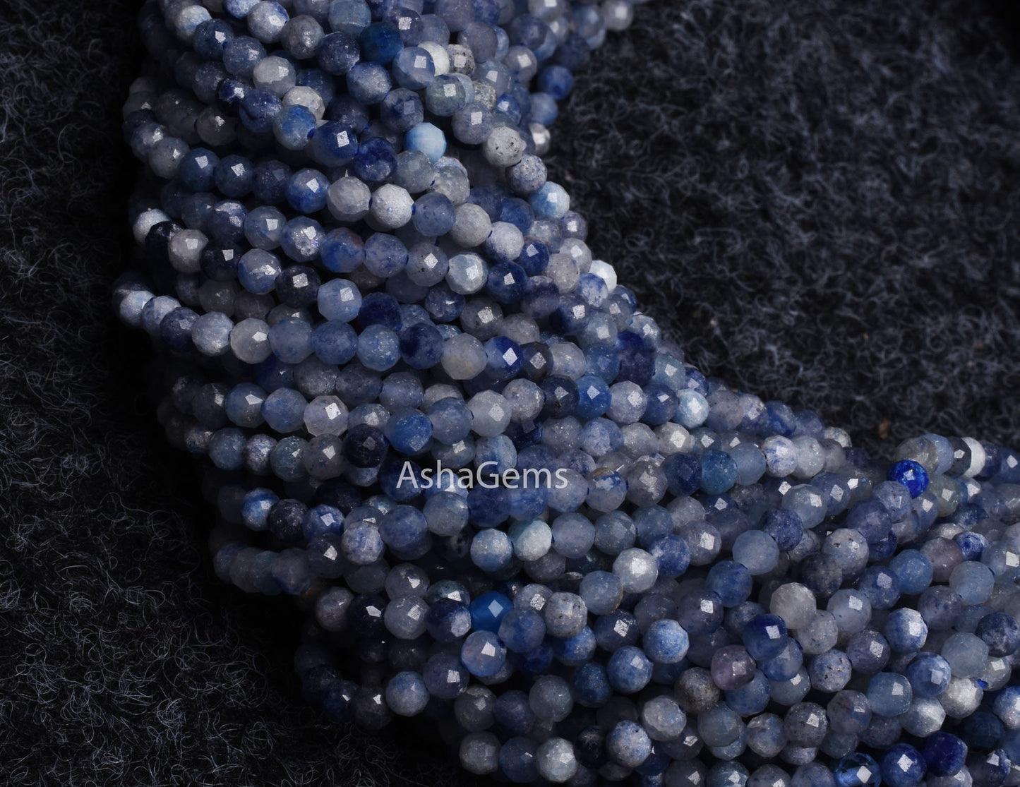 Beautiful dumortierite Micro Cut Beads,3 mm  Shaded Blue dumortierite Faceted Machine Cut Gemstone Beads dumortierite Jewelry Making Crafts