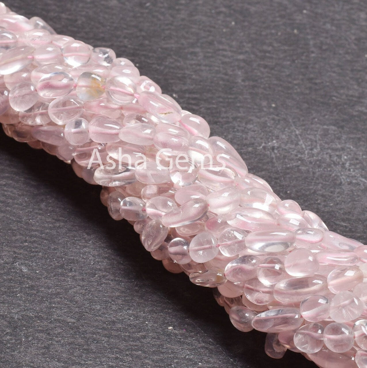 Natural Pink Rose Quartz Tiny Nugget smooth Beads,13" Strand Natural Rose Quartz Tumble Plain Handmade Gemstone Bead Jewelry Making Crafts