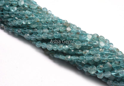Sky Blue Apatite Smooth Coin Gemstone Beads,13" Strand Natural apatite Uneven Flat Coin Straight Drill Beads, Sky Apatite Bead Jewelry Sale