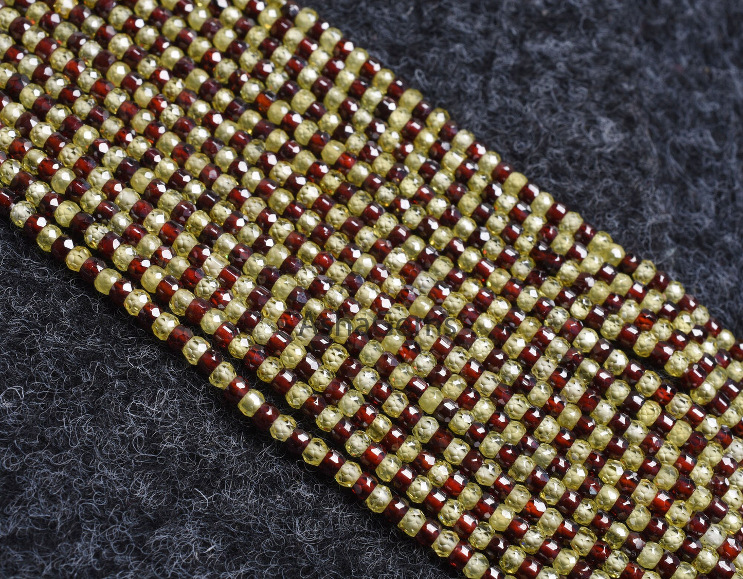 Beautiful multi Red Green zircon Faceted Rondelle beads13"Cubic Zircon Shaded Light Green red One By One sequence Strand 3mm AAA Zircon Bead