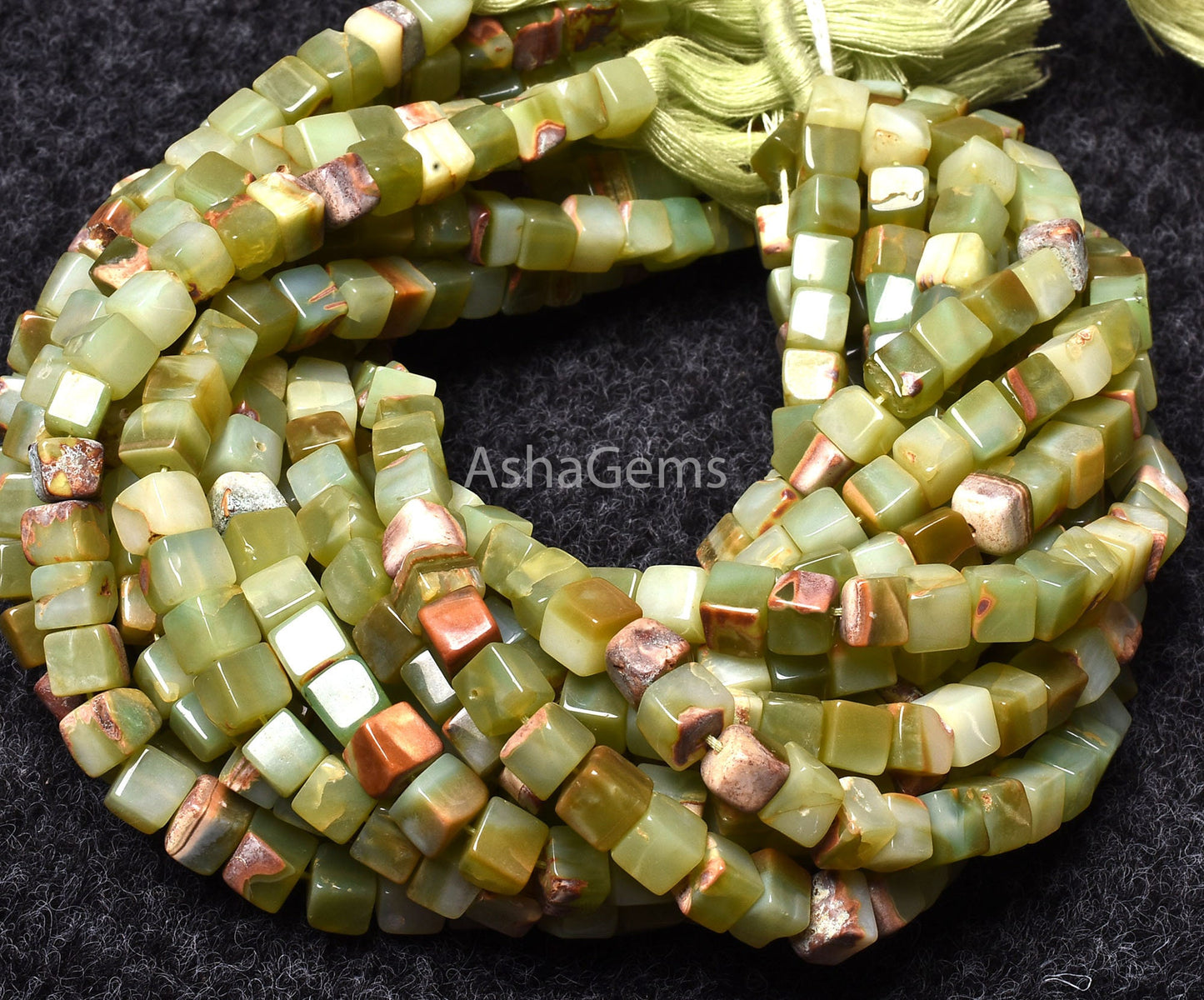 Bio Green Opal Shaded Box Shape Beads,Beautiful Green Opal Smooth 3D Cube Box Beads, Plain Handmade Opal Cube Beads For Jewelry Making SALE