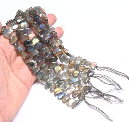 Natural Flash Labradorite Fancy D Shape Smooth Beads,8.5" Multi Fire labradorite half Moon Smooth Handmade Gemstone Bead Jewelry Crafts SALE