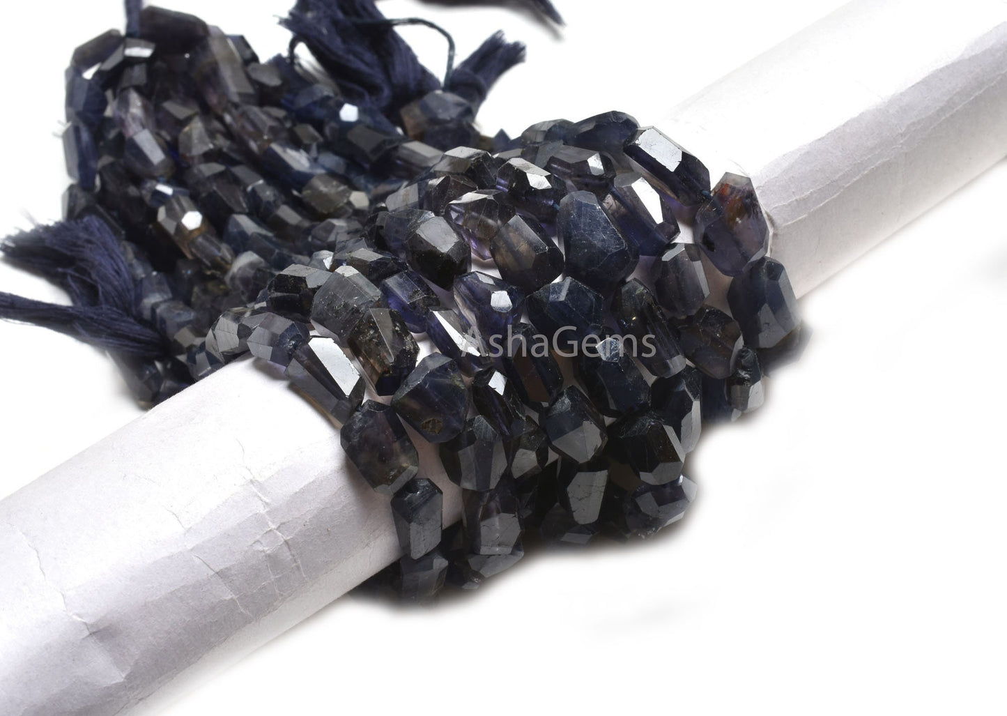 Natural Blue Iolite Faceted Nuggets Tumble Shape Gemstone Beads,14"Strand Iolite Beads, Fine Iolite Indian Handcut Tumble Bead Jewelry Craft