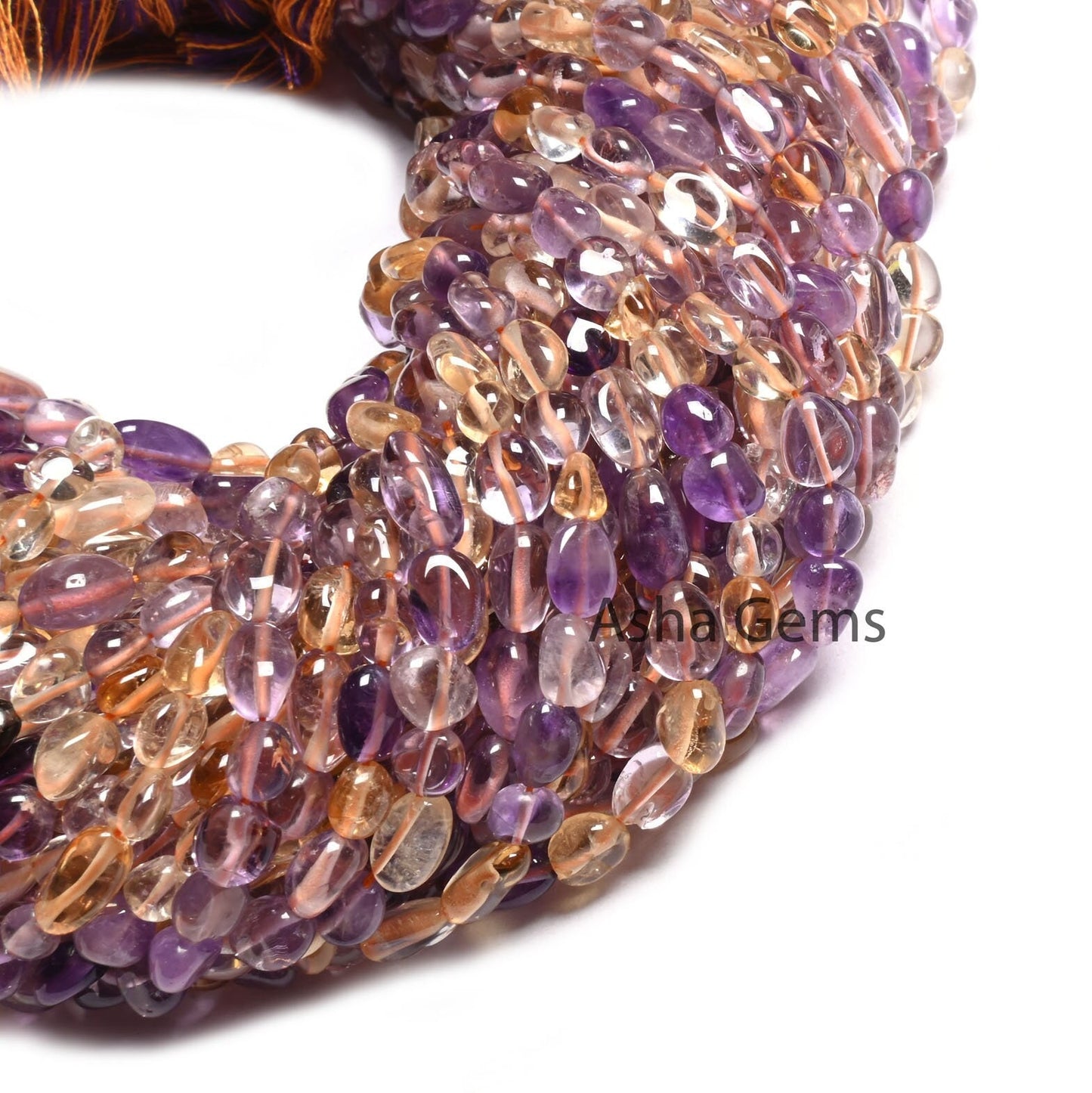 Beautiful Ametrine Smooth Nugget Shape Gemstone Loose Beads,5-9mm Natural Ametrine Plain Handmade Tiny Pebble Nugget Bead Jewelry Craft SALE