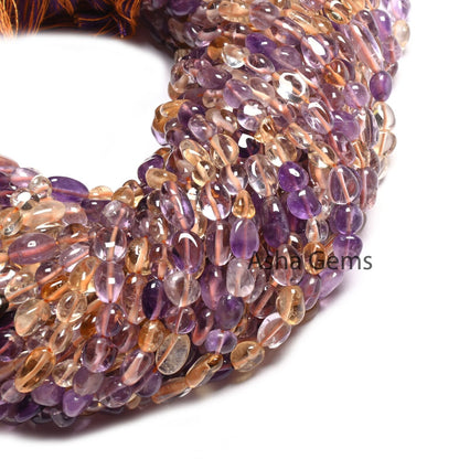 Beautiful Ametrine Smooth Nugget Shape Gemstone Loose Beads,5-9mm Natural Ametrine Plain Handmade Tiny Pebble Nugget Bead Jewelry Craft SALE