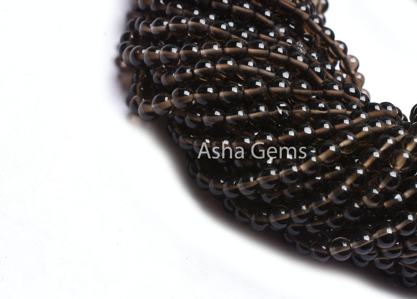 AAA Smoky Quartz Smooth Round Shape Beads,4.5-5 mm Natural Smoky Round Ball Gemstone Beads,13" Strand Smoky Beads Jewelry Making Crafts SALE