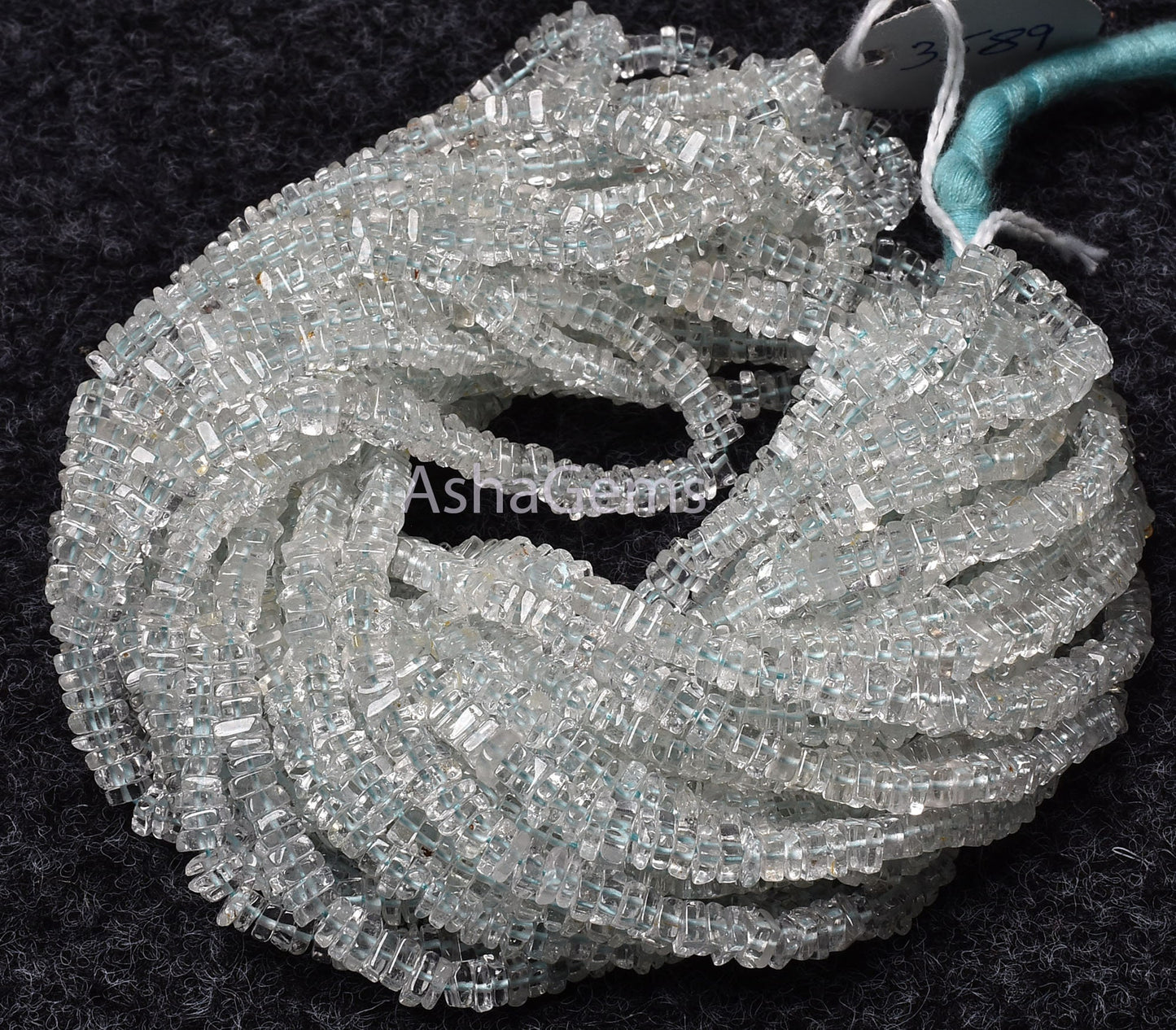Beautiful Blue Aquamarine Smooth Heishi Square Shape Gemstone Beads,Natural Aquamarine Heishi Beads Square Smooth Bead, Aquamarine Jewelry