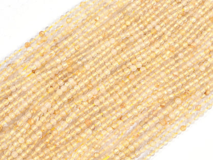 2.5 mm Beautiful Yellow Quartz Micro Cut Rondelle Beads,13"Golden Quartz Machine Cut Faceted Gemstone Beads, Quartz Bead Jewelry Making SALE