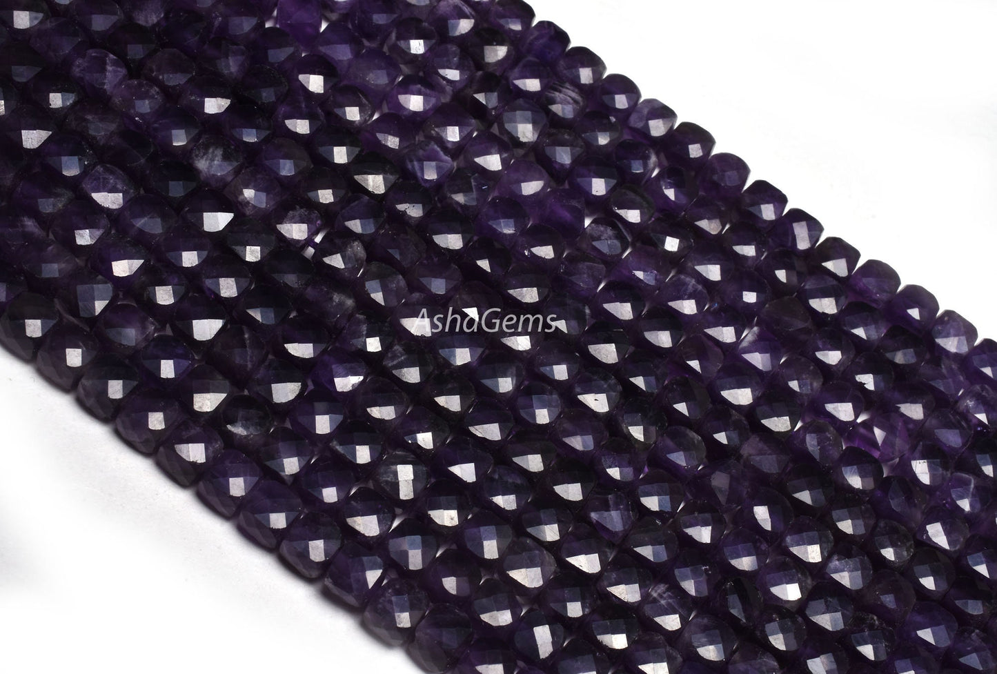 13" Strand natural Purple Amethyst Faceted Box Shape Beads,5mm African Amethyst 3D Cube Gemstone Bead Amethyst Beads For Jewelry Craft sale
