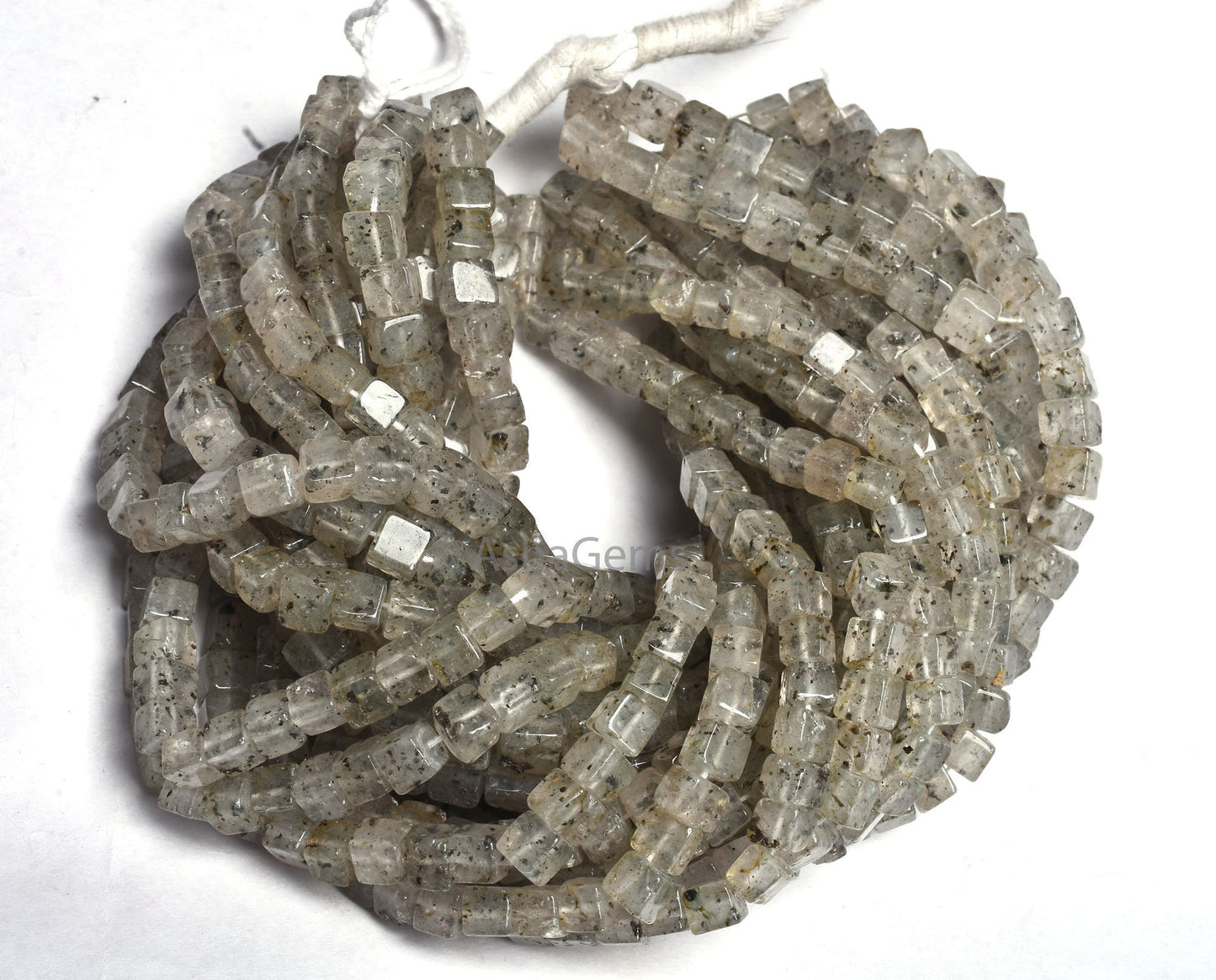 Beautiful Black Dot Quartz Smooth 3D Cube Box Beads,8,16" Strand Natural Dot Quartz Plain Handmade Cube Beads For Jewelry Makings Craft SALE