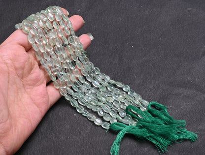 Beautiful Light Green Fluorite Oval Smooth Gemstone Beads,13"Natural Fluorite Handmade Uneven Oval Gemstone Fluorite Bead Jewelry Craft SALE