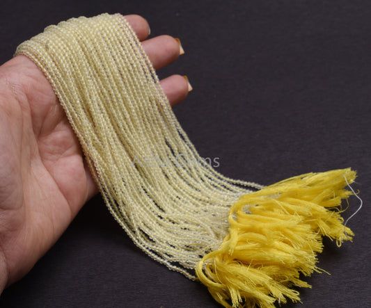 AAA Yellow Lemon Quartz Micro Cut Faceted Gemstone Beads, 2.50 mm natural Lemon Machine Cut Rondelle Beads, Lemon Bead Jewelry Necklace SALE