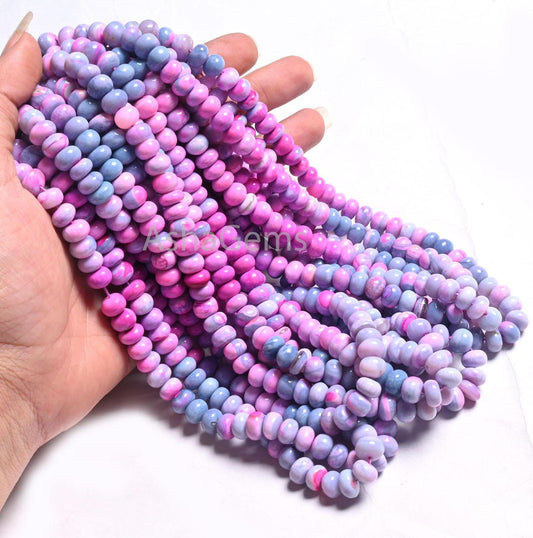 Beautiful Multi Pink Blue Opal Gemstone Beads,8 mm Shaded Opal Smooth Rondelle Beads,16" AAA Quality Multi Opal Handmade Beads Jewelry Craft