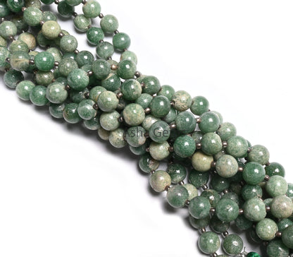 Beautiful Green Margaj Smooth Round Ball Gemstone Beads,8" Green Aventurine Bead, margaj Plain Round Shape Beads Jewelry Making Handicraft