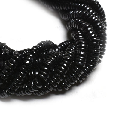 16" Beautiful Natural Black Spinel Smooth Tyre Gemstone Handmade Beads, AAA Spinel Smooth Wheel Shape Beads Jewelry Making Handicraft SALE
