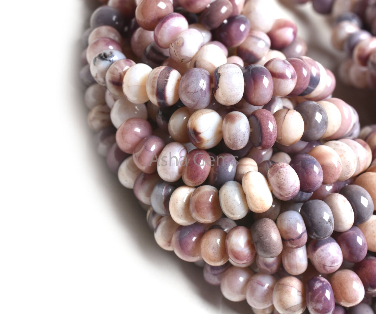 16 Inch Strand Purple Opal Smooth Rondelle Gemstone Beads,7-8 mm Plum Purple Opal Plain Handmade Beads, Opal Beads Jewelry Making Craft SALE