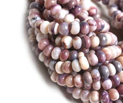 16 Inch Strand Purple Opal Smooth Rondelle Gemstone Beads,7-8 mm Plum Purple Opal Plain Handmade Beads, Opal Beads Jewelry Making Craft SALE
