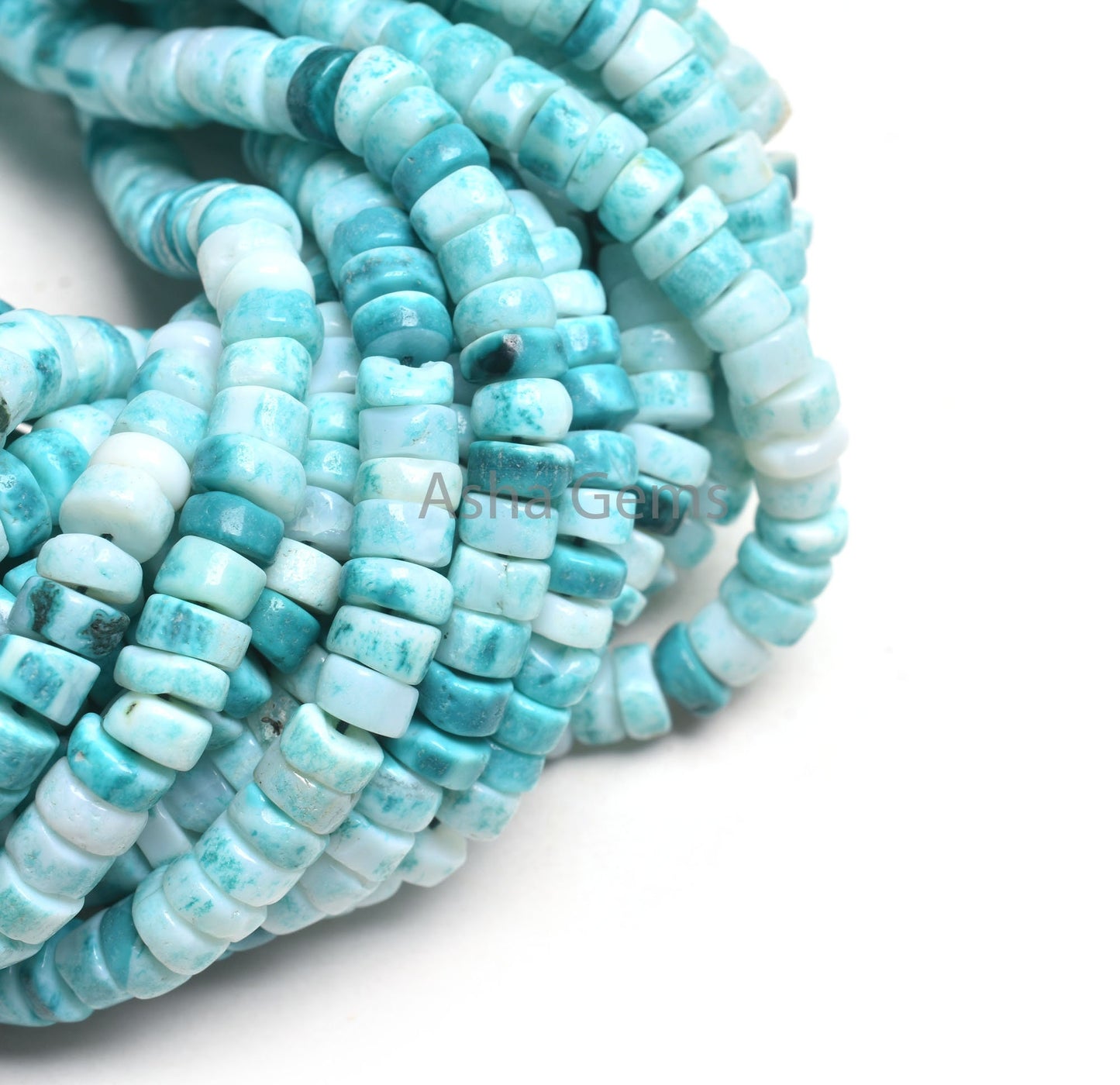 Beautiful Bottle Green Opal Smooth Tyre Beads, Shaded Green Blue Opal Heishi Tyre Beads, Opal Wheel Shape Gemstone Bead Jewelry making Craft