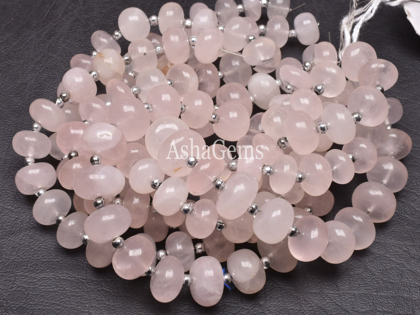 Natural Rose Quartz Smooth Rondelle Shape Beads, Pink Rose Quartz Plain Beads Handmade, Rose Quartz Rondelle, Quartz Smooth Beads Jewelry