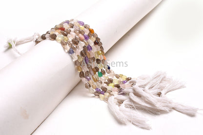 Beautiful Multi Color Stone Faceted Drop Shape Beads,8" Strand Natural Mix Gemstone Straight Drill Teardrop Beads, Disco Beads Jewelry SALE