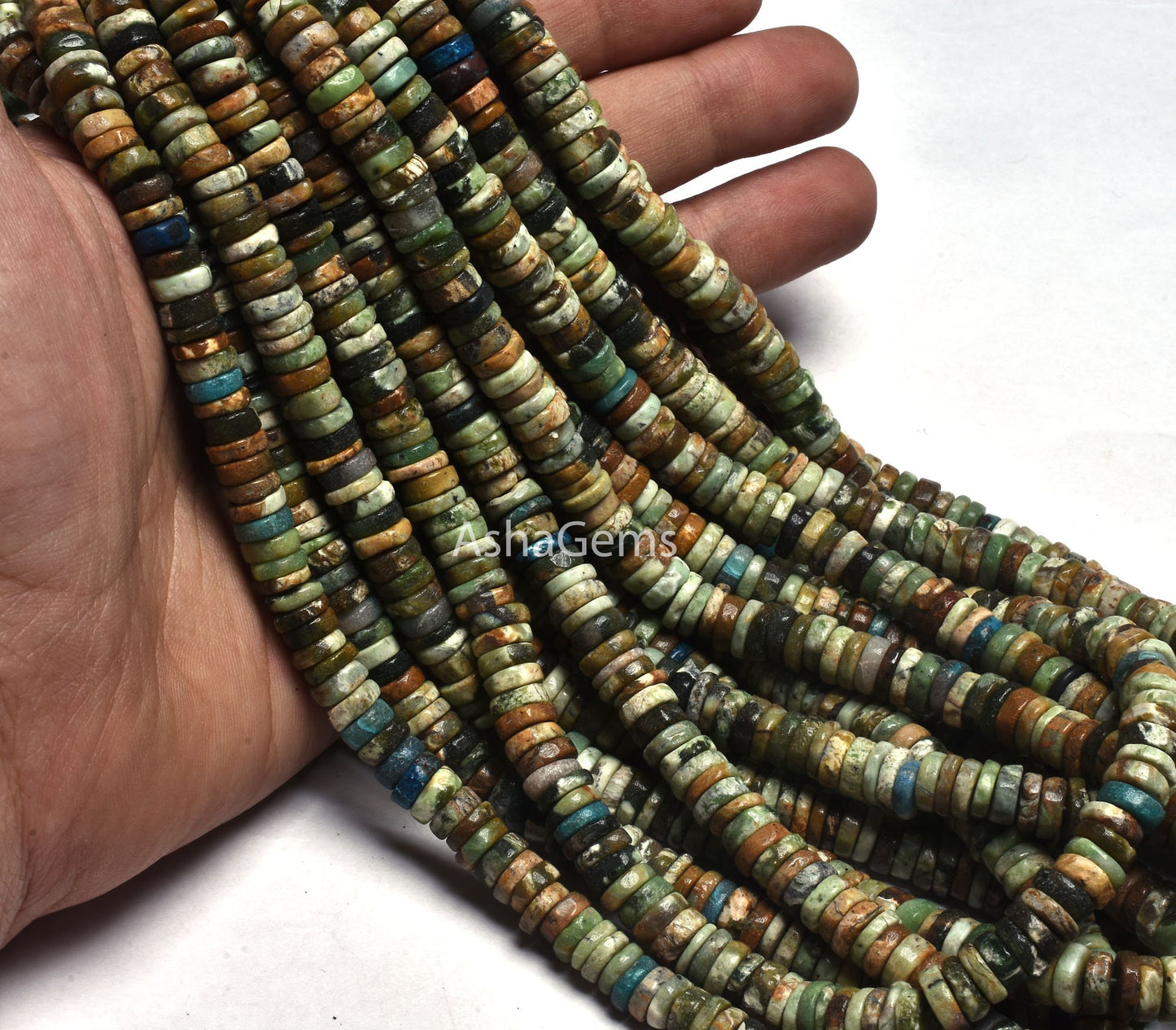 Natural Chrysocolla Smooth Gemstone beads,7,8 mm Multi Chrysocolla Heishi Tyre Beads, chrysocollla Plain Handmade Flat Wheel Beads Jewelry