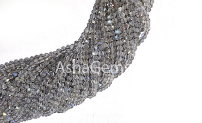 AAA Natural Labradorite Faceted Rondelle Beads,1.8 mm Beautiful Blue Fire Labradorite Machine Cut Micro Faceted Bead Black Rainbow Bead SALE