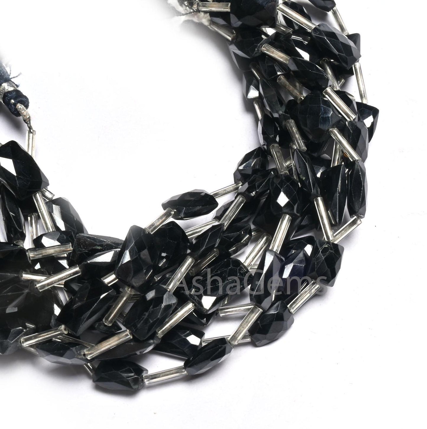 AAA Quality Black Spinel Rectangle Shape Gemstone Beads, Natural Spinel fancy Chicklet Faceted Straight Drill Black Spinal Bead Jewelry SALE (18603)