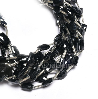 AAA Quality Black Spinel Rectangle Shape Gemstone Beads, Natural Spinel fancy Chicklet Faceted Straight Drill Black Spinal Bead Jewelry SALE (18603)