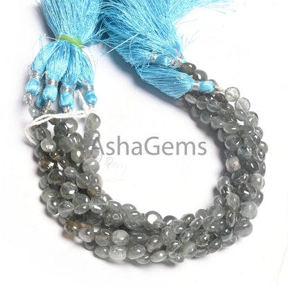 Natural Aquamarine Smooth Coin shape Gemstone Loose Beads,8" Rare Moss Aquamarine  Plain Coin Handmade Aquamarine Beads Jewelry Making Craft