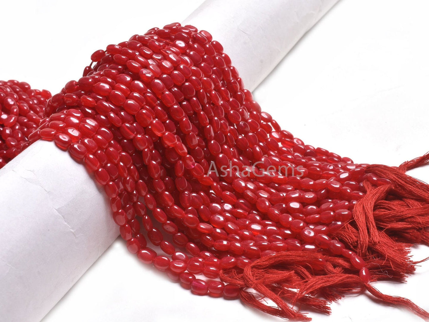 Beautiful Red Quartz Smooth Oval Shape Beads,5-7 mm Red Quartz Handmade Oval Straight Drill Gemstone Beads AAA Red Bead Jewelry Making SALE
