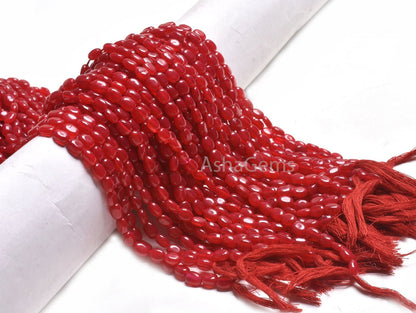 Beautiful Red Quartz Smooth Oval Shape Beads,5-7 mm Red Quartz Handmade Oval Straight Drill Gemstone Beads AAA Red Bead Jewelry Making SALE