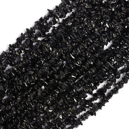 34"Strand Natural Black Spinel Uncut Chips Beads Gemstone Black Spinal Raw Rough Nugget Beads, Spinel Beads Uneven Uncut Chip Jewelry Crafts