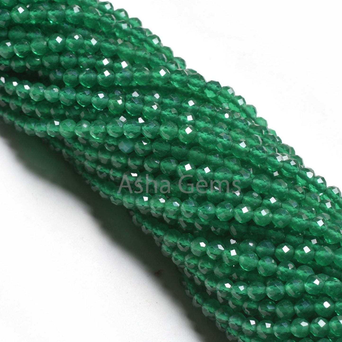 AAA Quality Green Onyx Micro Faceted Round Ball Gemstone Beads,3.2 mm American Green onyx Machine Cut Round Ball Beads Onyx For Jewelry SALE