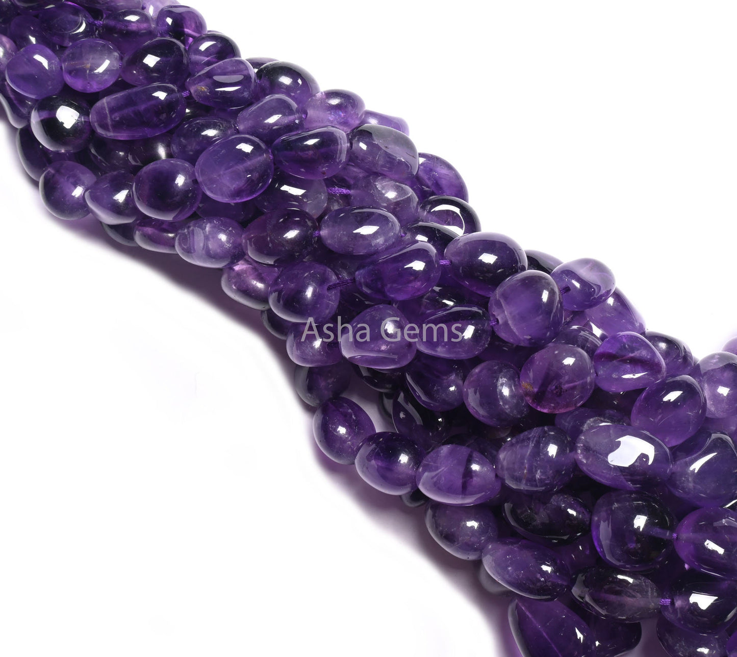 Purple African Amethyst Smooth Nugget Shape Beads, Natural Amethyst Handmade Tumble Gemstone Loose Beads, Amethyst Necklace Jewelry makings (AG 22302)