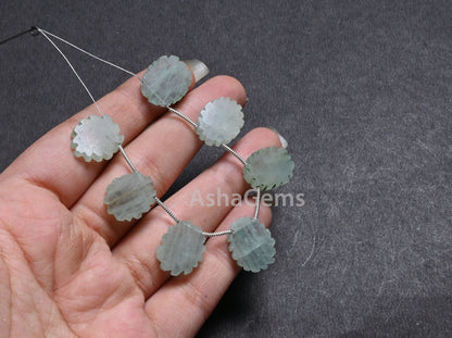 Beautiful Green Aventurine Fancy Flat Slice carving Gemstone Beads, Natural Aventurine Uneven Rough Slice handmade Carved Bead Jewelry Craft