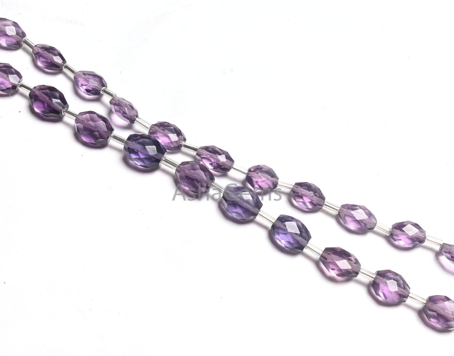 Beautiful Amethyst Color Hydro Faceted Oval Shape Beads,10" Purple Hydro Checker Cut Oval Briolette Straight Drill Beads Jewelry Crafts SALE
