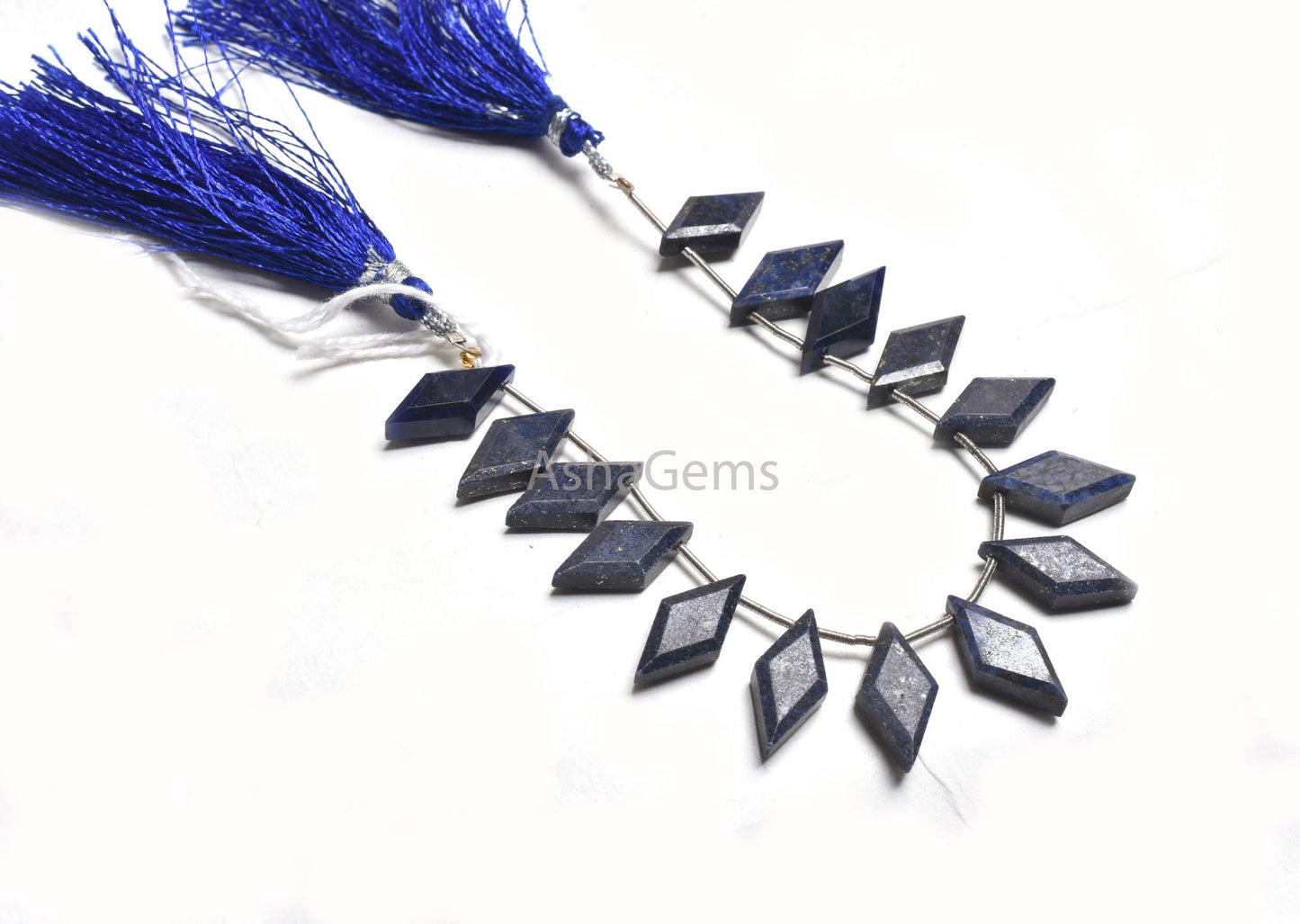 Natural Blue Lapis Faceted Rhombus Shape Beads,8-16 mm Fine lapis Lazuli Fancy Side Drill Gemstone Beads, Lapis Beads Jewelry Making Crafts