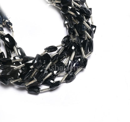 AAA Quality Black Spinel Rectangle Shape Gemstone Beads, Natural Spinel fancy Chicklet Faceted Straight Drill Black Spinal Bead Jewelry SALE (18603)
