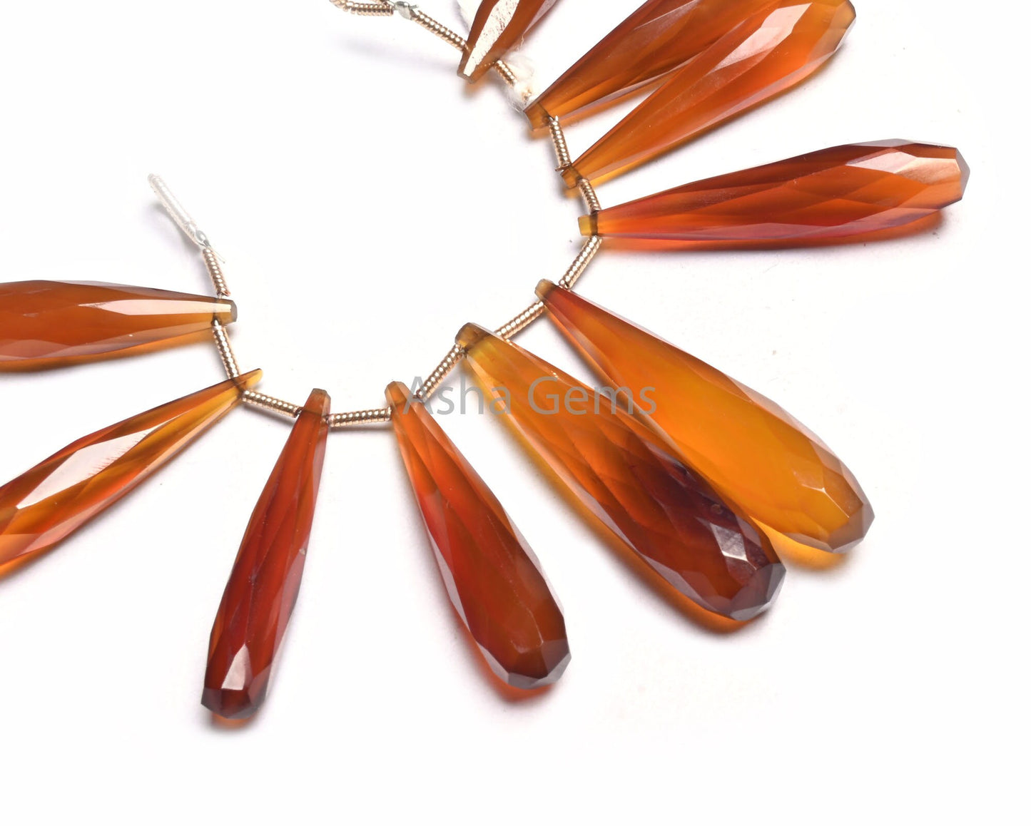 Fine Quality Shaded Yellow Brown Chalcedony Long Teardrop Beads,10 Piece Strand Chalcedony Fancy Pencil Teardrop Gemstone Bead Jewelry Craft