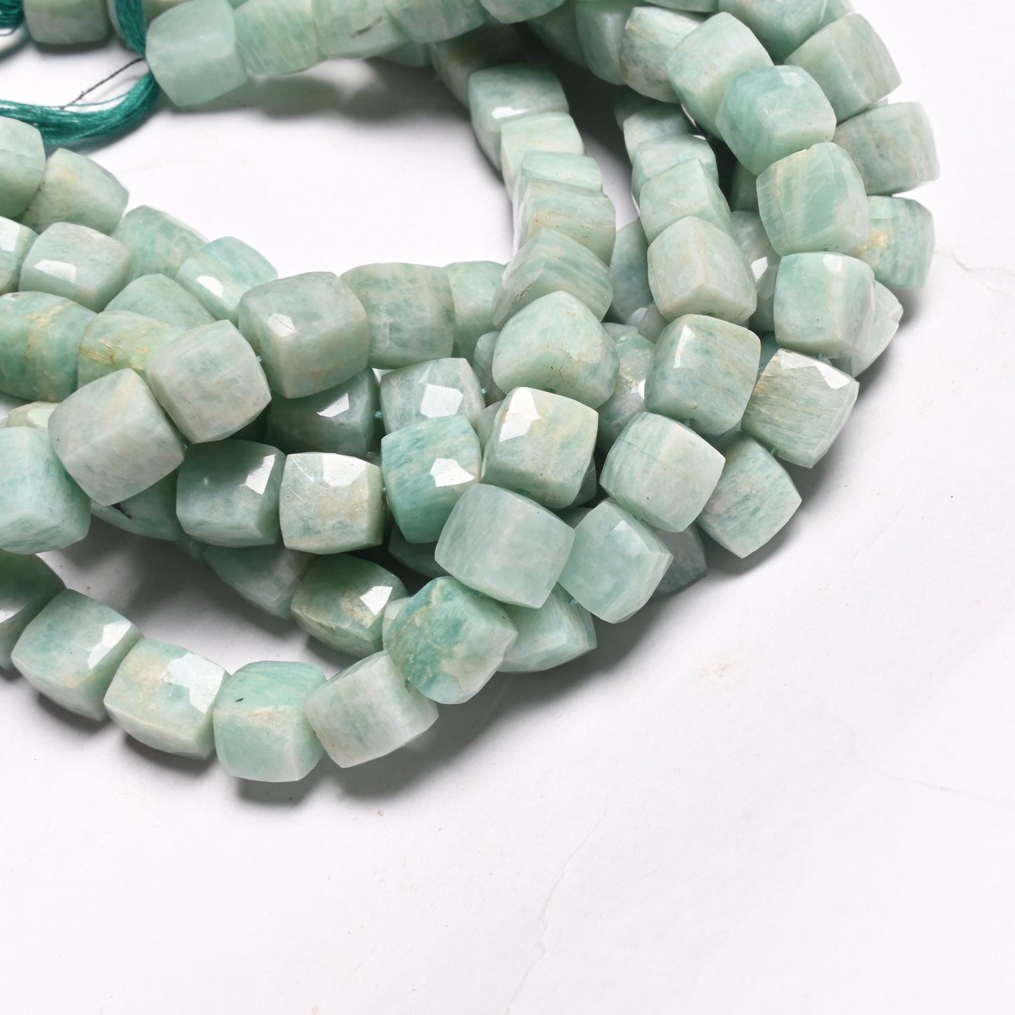 Beautiful Blue Amazonite Faceted Box Shape Gemstone Beads, Natural Amazonite Indian Cut 3D Cube Box Amazonite Bead Jewelry making Craft SALE