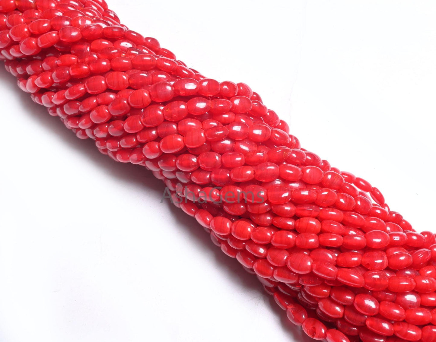 13"Strand Beautiful Red Carnelian Color Hydro Smooth Oval Shape Handmade Beads,5-7mm Red Hydro Plain Oval Loose Bead For Jewelry Making SALE