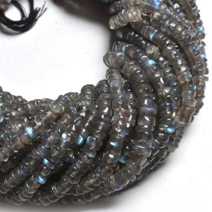 Beautiful Flashy Fire Labradorite Smooth Tyre Gemstone Beads,12" Natural Fire Black Rainbow Smooth Uneven Shape Tyre Handmade Beads Jewelry