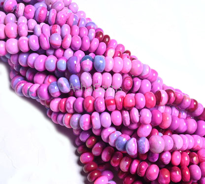 Beautiful Hot Pink Lavender Opal Smooth Rondelle Gemstone Beads, AAA Shaded Pink Opal Plain Handmade Beads, Opal Beads Necklace Jewelry SALE