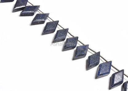 Natural Blue Lapis Faceted Rhombus Shape Beads,8-16 mm Fine lapis Lazuli Fancy Side Drill Gemstone Beads, Lapis Beads Jewelry Making Crafts