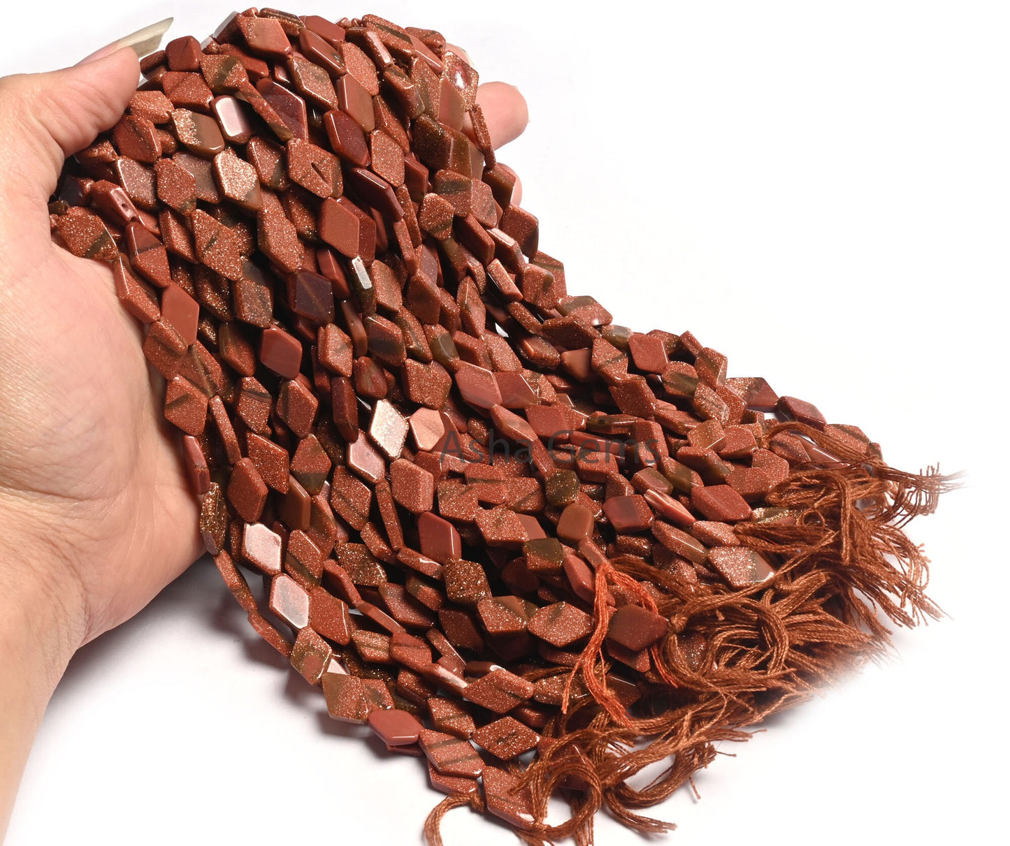 Beautiful Brown Sunstone Fancy Rhombus Shape Straight Drill Beads,12" Sunstone Fancy Uneven Handmade Gemstone Bead Jewelry making Craft SALE