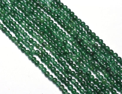 Natural Green Mica Margaj Smooth Round Ball Beads, Green Aventurine Round, Mica Gemstone Round Bead,13" Strand For Jewelry Making Craft SALE