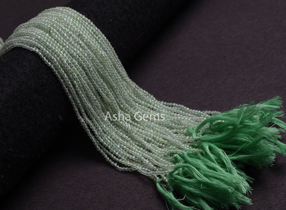 AAA Green Prehnite Micro Cut Faceted Gemstone Beads,2.2mm Natural Prehnite Machine Cut rondelle Gemstone Beads, Prehnite bead Jewelry Crafts