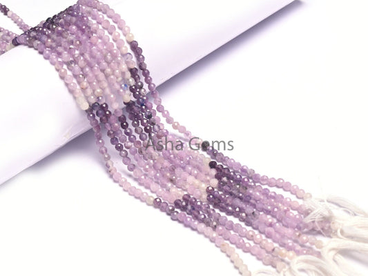 2.5mm Fine Quality Shaded Purple Sugilite Faceted Micro Cut Faceted Gemstone Beads, Natural Sugilite Machine Cut Rondelle Bead Jewelry Craft
