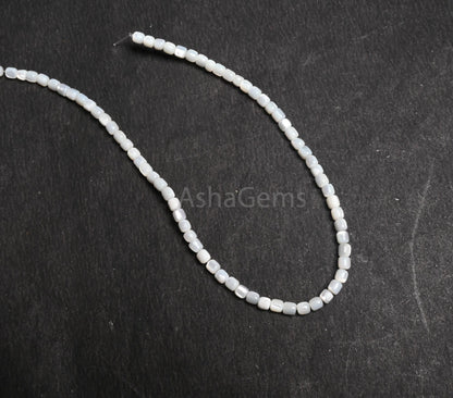 AAA Mother Of Pearl Fancy Barrel Shape Beads,3.5 mm Natural Iridescent White MOP Shell Drum Smooth Gemstone Loose MOP Spacer Beads Jewelry