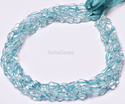 Natural Crystal Blue Treated Beads, Beautiful Crystal Handmade Drops Shape Gemstone Beads Crystal Quartz Smooth Teardrop Beads Jewelry Craft